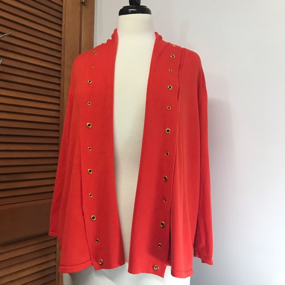 Sapphire Star Orange/Red Cardigan Sweater